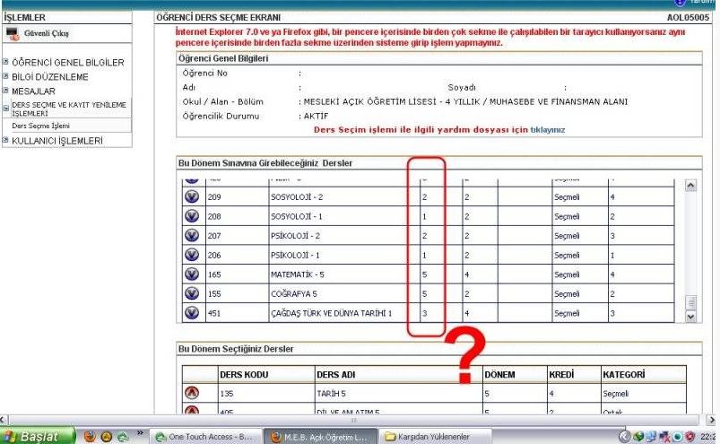 Mesleki Acik Ogretim Lisesi Ders Secimi Nasil Yapilir